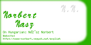 norbert nasz business card